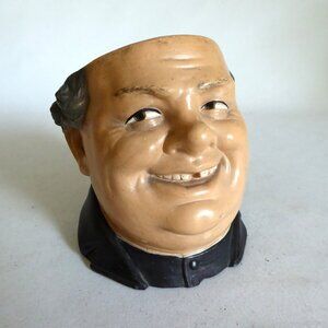 VINTAGE BERNARD BLOCH TOBACCO JAR HUMIDOR ODDITY JOVIAL HAPPY MONK FRIAR (NO LID